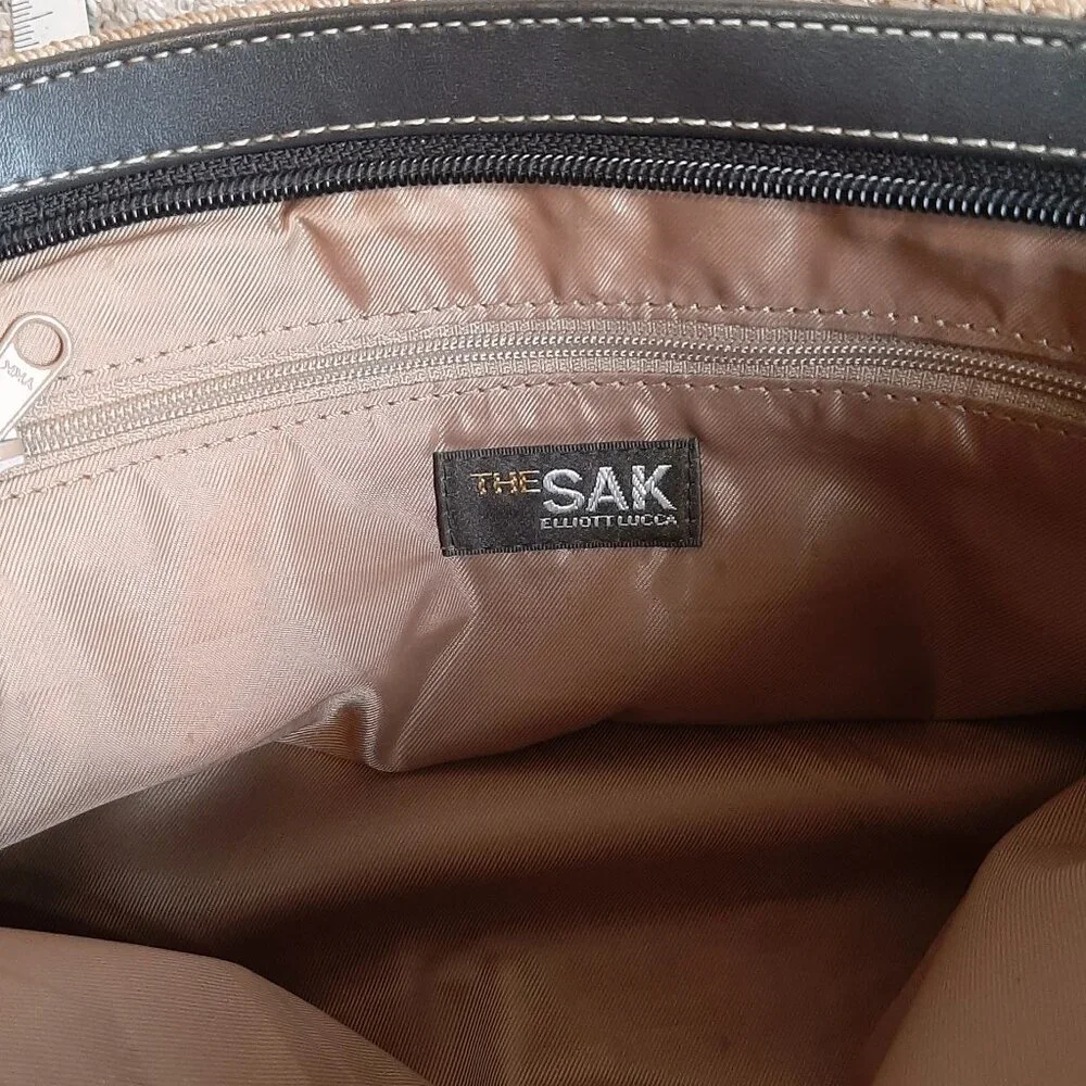 The Sak X Elliott Lucca Woven Nylon & Leather Trim Shoulder Bag